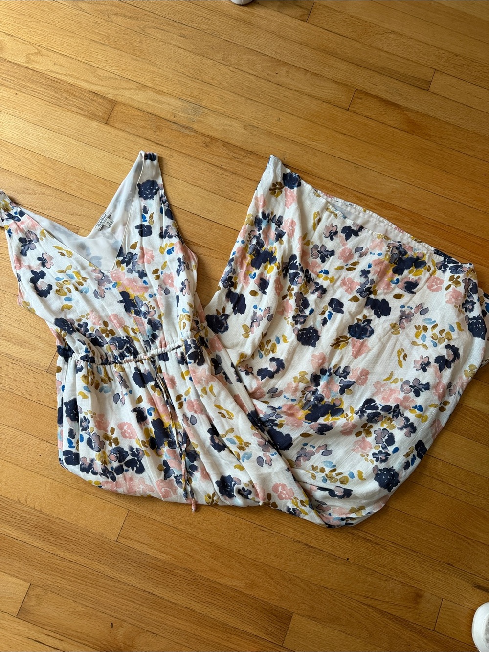 Lucky Floral Maxi Dress in Navy, Blush & Mustard